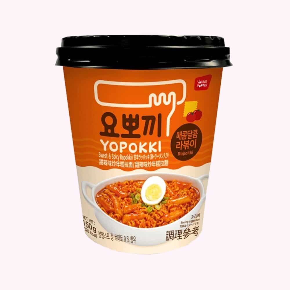 Yopokki sweet and spicy tteokbokki ramen tésztával